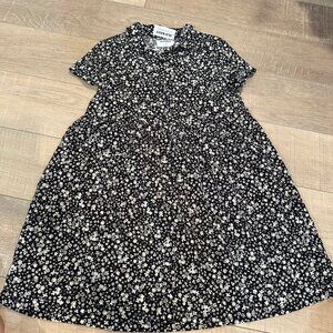 OLD NAVY GIRLS BLACK FLORAL TUNIC DRESS WITH POCKETS NEW LARGE 10/12